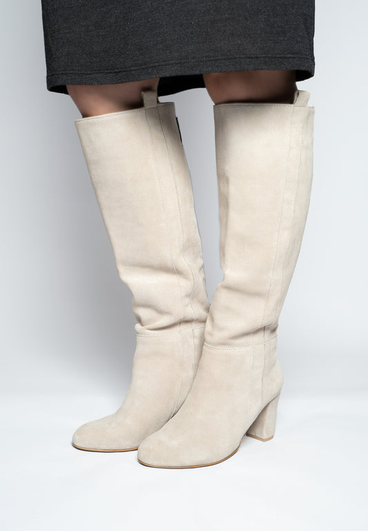 CLASSIC GRAY OVER-KNEE BOOTS