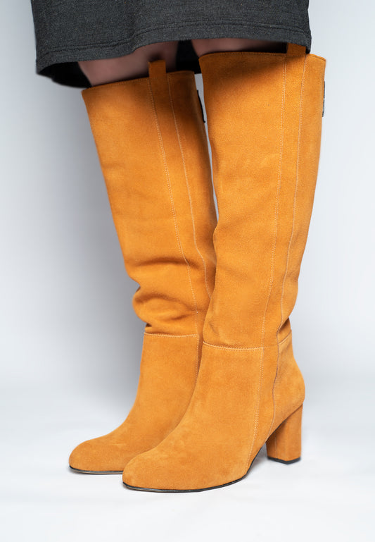 TANGERINE OVER-KNEE BOOTS